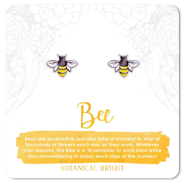 Bee Stud Earrings for Women - Sterling Silver Dainty Floral Earrings - Perfect for Everyday Wear, Gifts & Special Occasions