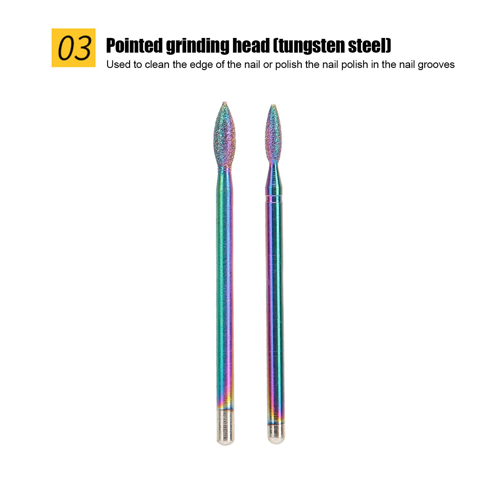 Professional Tungsten Steel Nail Drill Bits Set for Manicure & Pedicure - Nail Art Polishing Grinding Heads with Dust Brush - Perfect for Home Salon, Nail Artists & DIY Nail Care