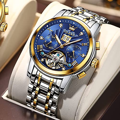 9910: Two tone strap & blue dial