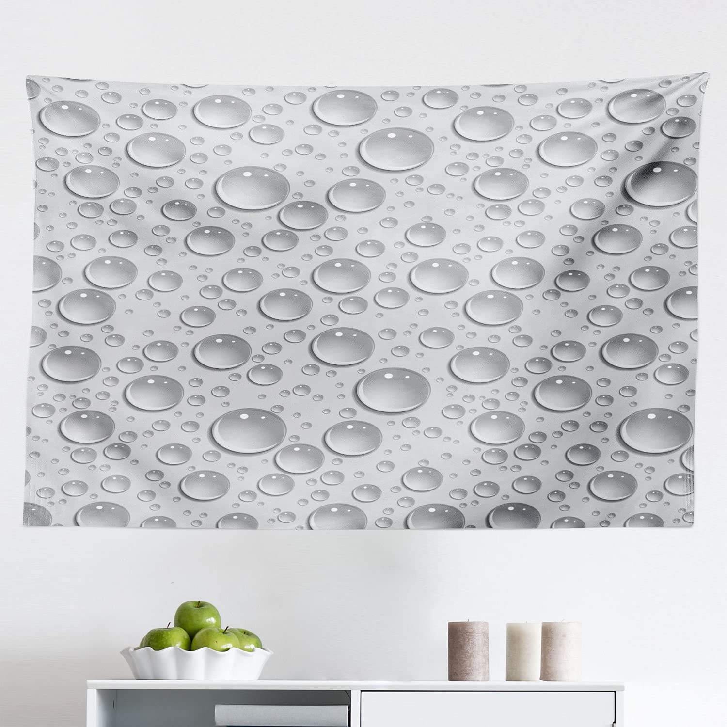 Ambesonne Grey Tapestry - Modern Water Bubble Design Fabric Wall Hanging Decor for Bedroom, Living Room & Dorm (45