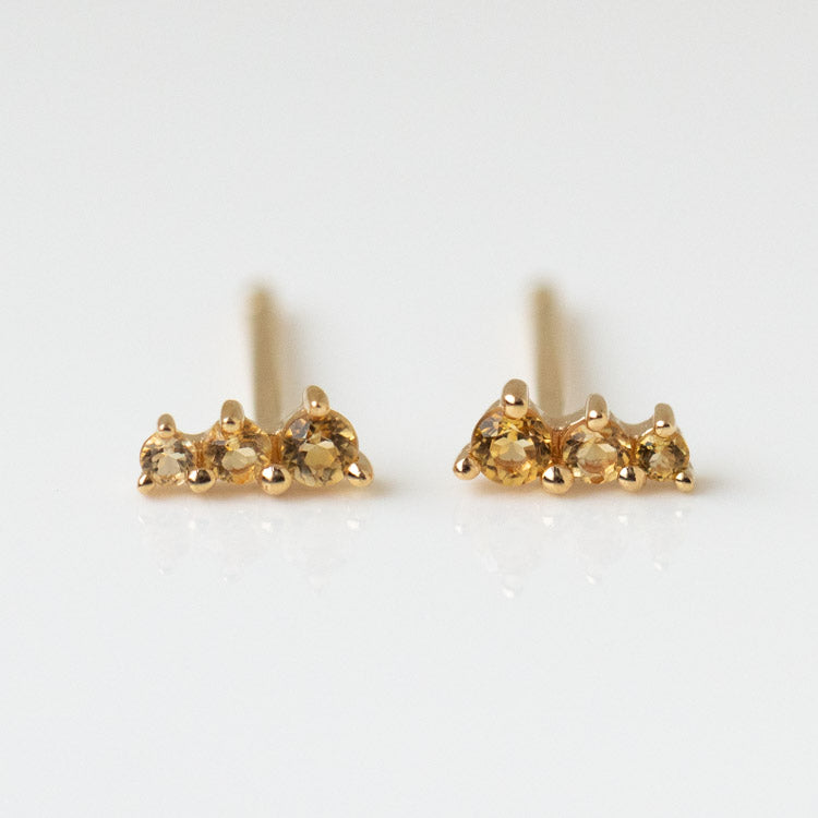 Solid Gold Dainty Birthstone Bar Studs Earrings - Minimalist 14K Gold Birth Month Jewelry for Women - Perfect for Everyday Wear, Gifts & Special Occasions