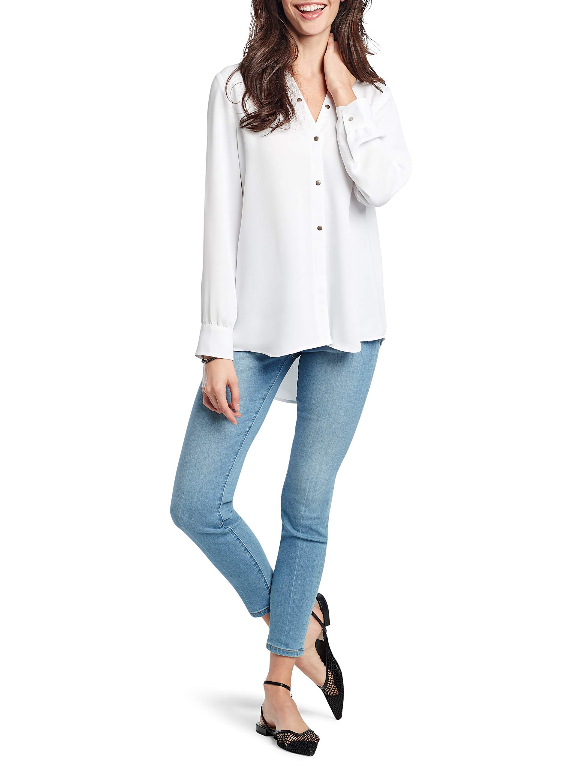NIC+ZOE Women's Spring Stud Shirt - Stylish Casual Blouse with Stud Details for Work & Everyday Wear