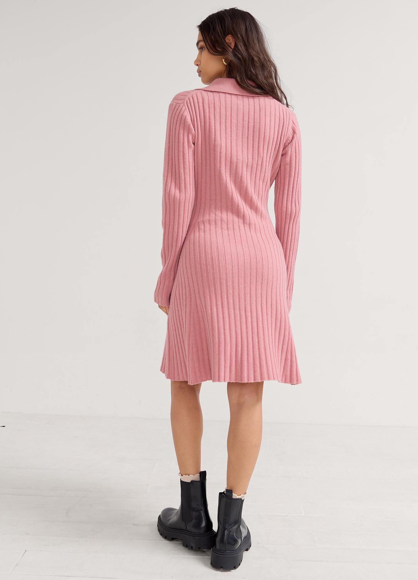 Addie Polo Sweater Dress for Women - Casual Knit Dress with Collar | Perfect for Office, Date Night & Fall Layering