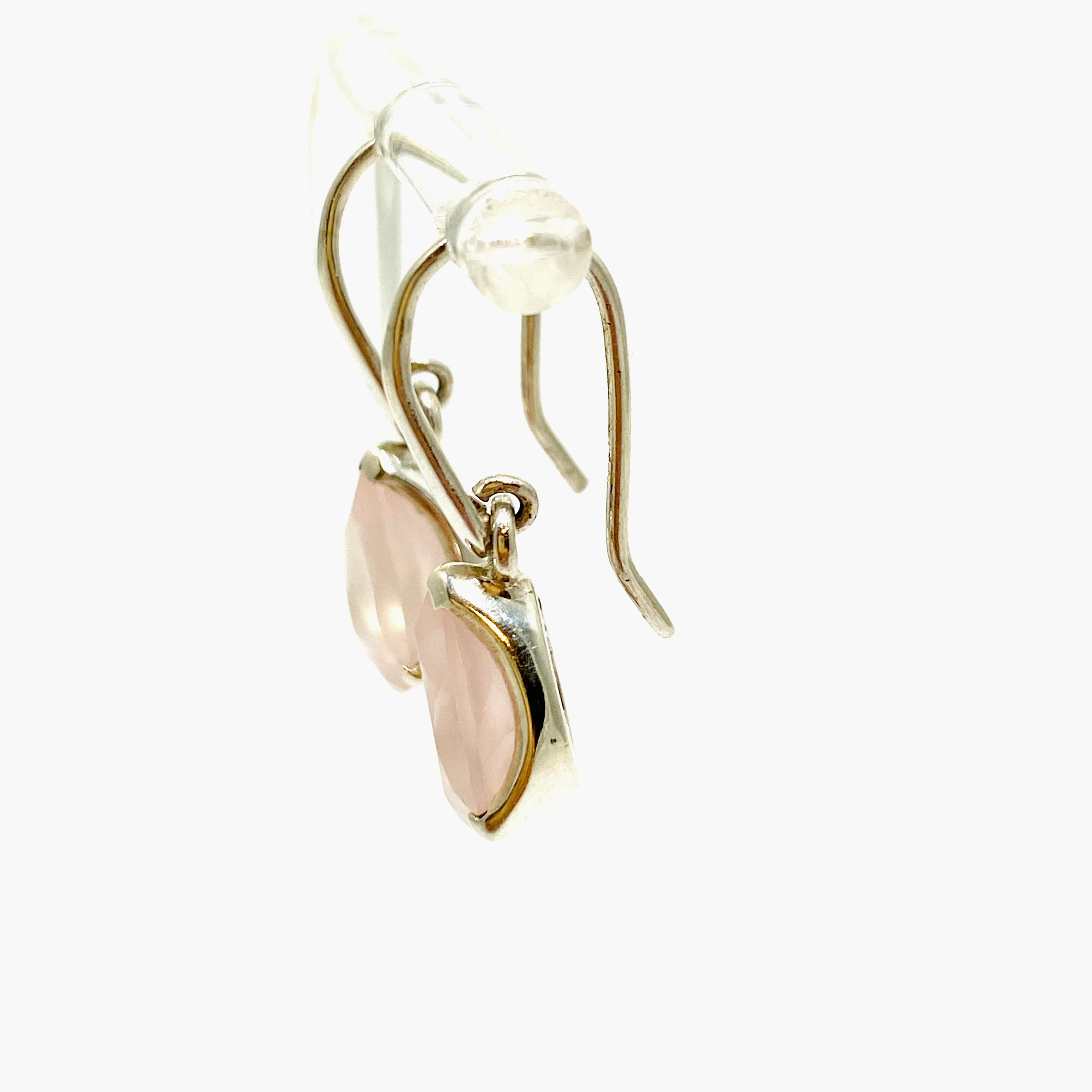 Rose Quartz Teardrop Faceted Earrings for Women - Dainty Crystal Drop Dangle Jewelry - Perfect for Weddings, Parties & Everyday Wear
