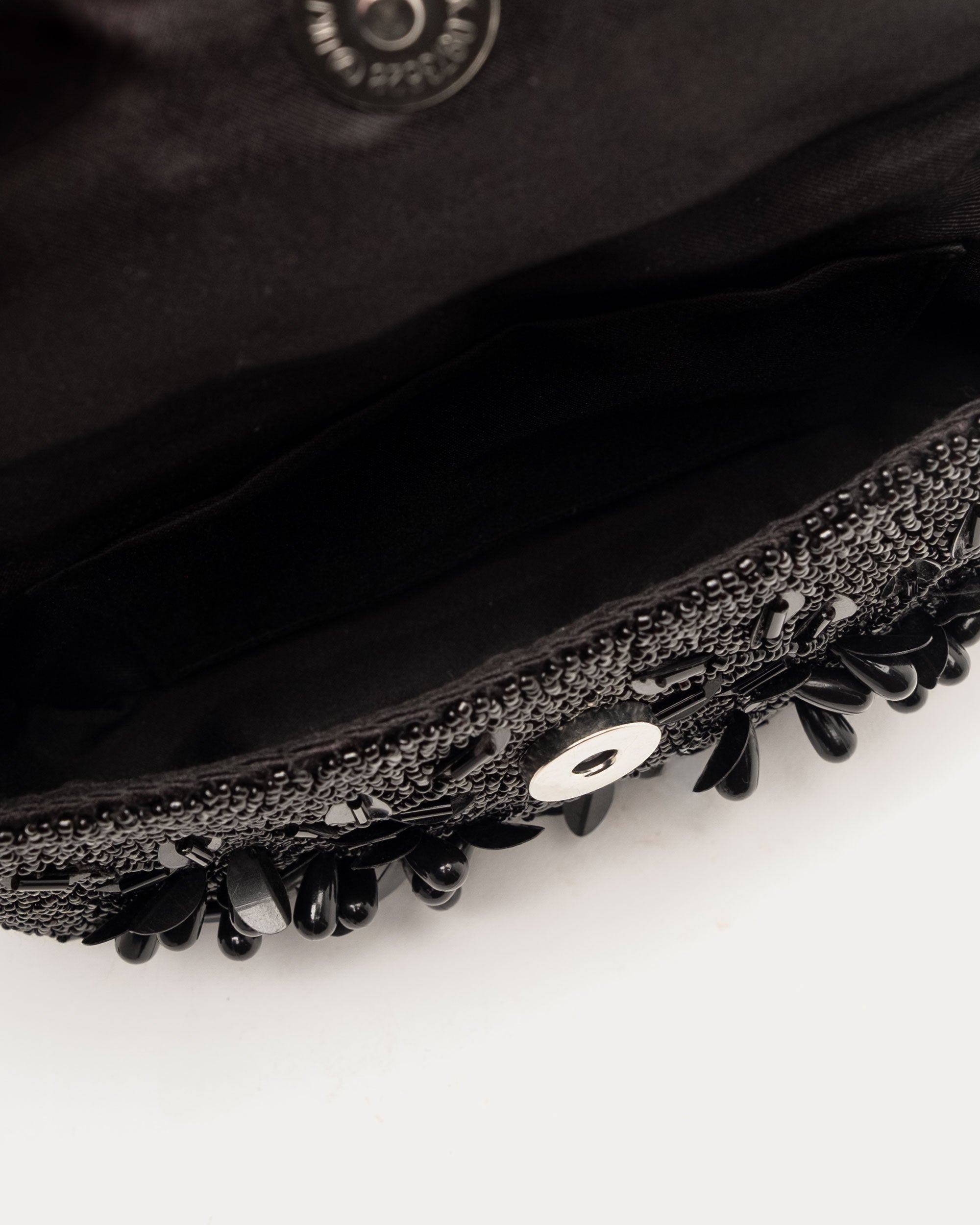 Tiny Beaded Bag for Women - Embellished with Black Beads - Elegant Clutch for Parties, Weddings & Evening Events