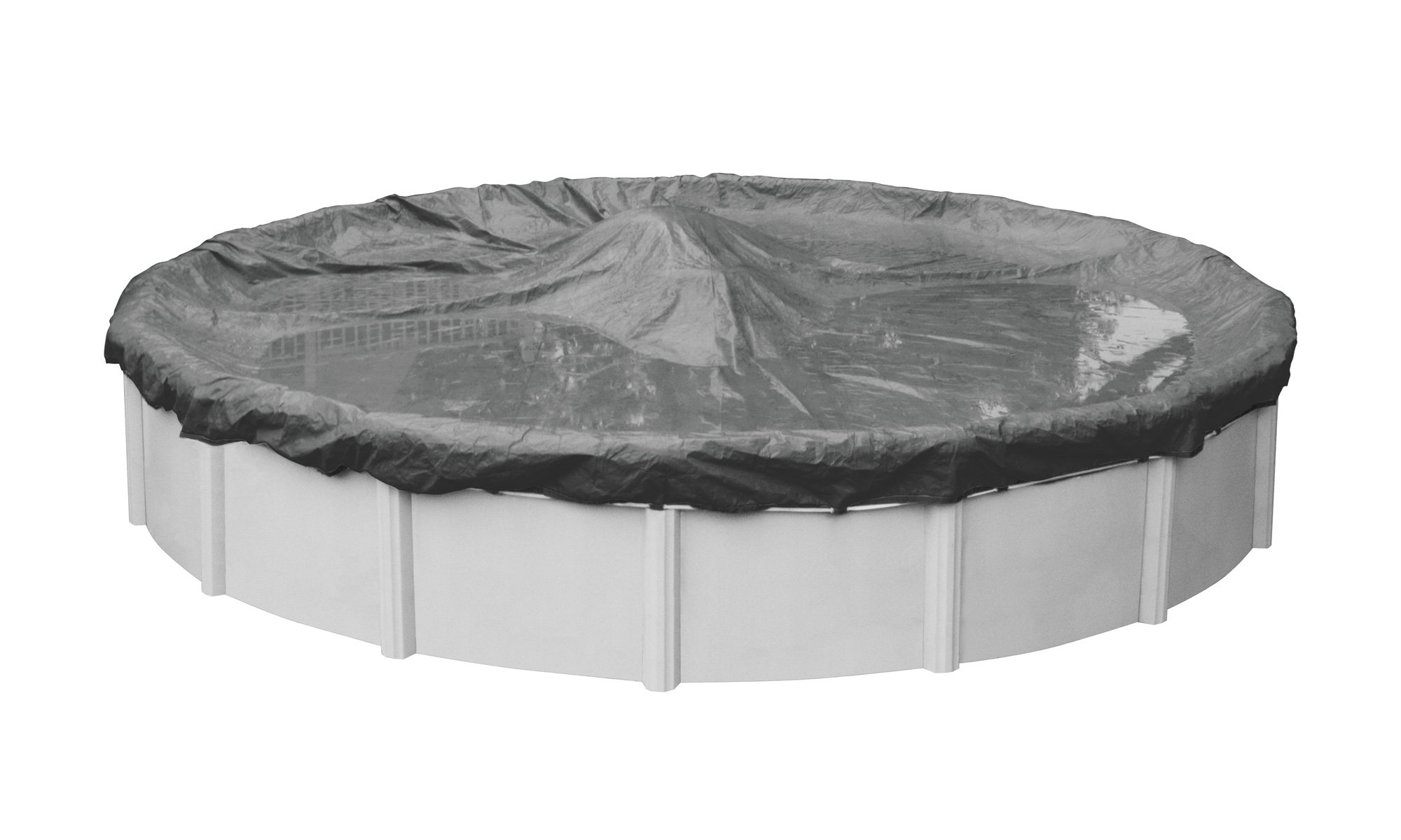 Pool Mate 5128-4-PM 20-Year Durable Round Above-Ground Winter Pool Cover - 28-Foot Heavy Duty Vinyl, Charcoal Color | Protects Pools from Debris & Freezing | Ideal for Seasonal Winter Protection & Long-Term Storage