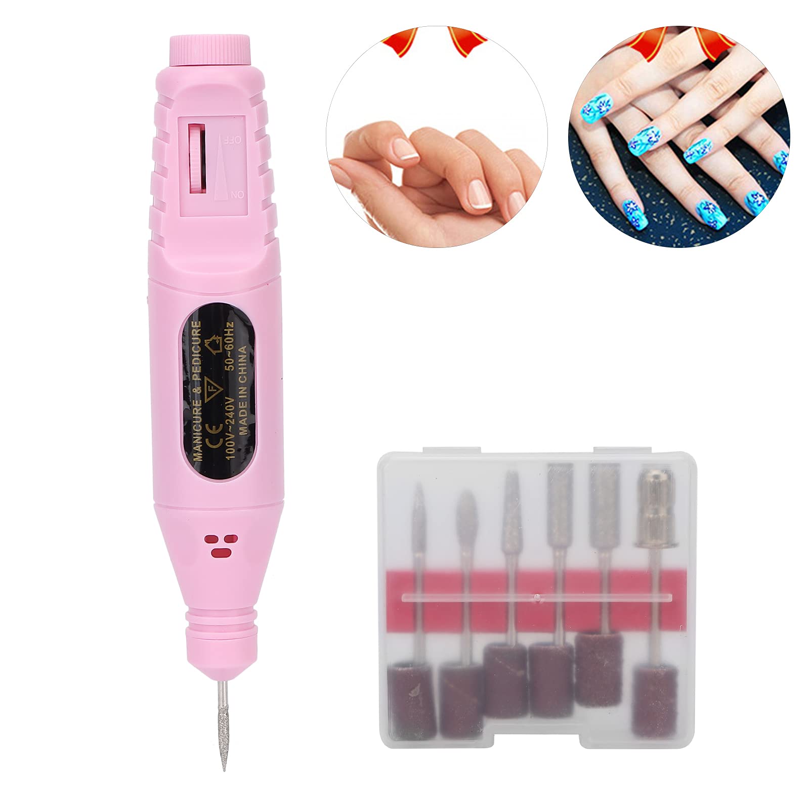 Professional Electric Nail Drill Kit - Matte Finish Low Noise Nail File Machine for Nail Artists & Salons | Portable Manicure Pedicure Tool for Home & Travel Use (Pink) | Perfect for Gel Polish Removal & Nail Extension Shaping
