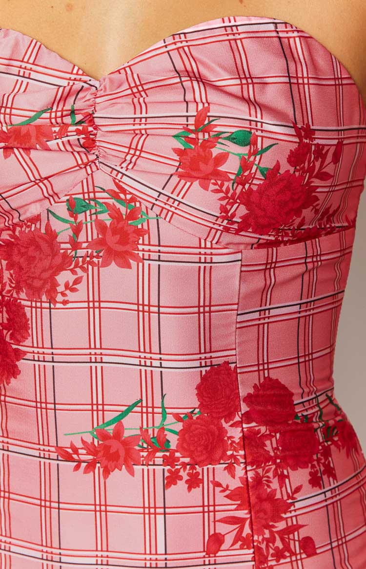 Blu Pink Floral Strapless Mini Dress for Women - Summer Party, Beach Vacation & Date Night Outfit