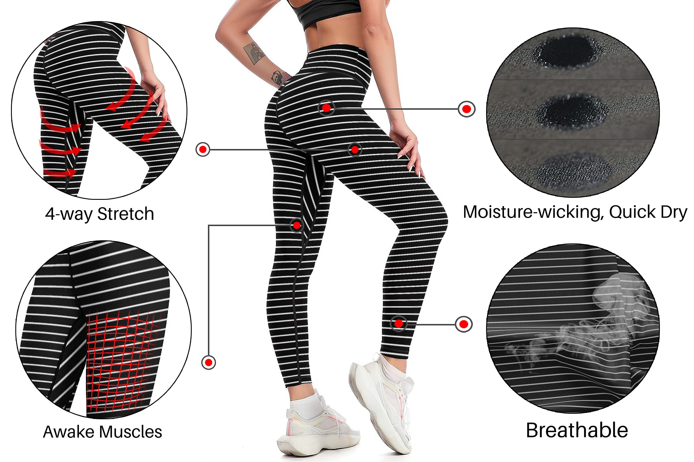 Cerburny High Waisted Yoga Pants for Women - Tummy Control Workout Leggings with Spandex - Perfect for Gym, Running & Athletic Activities