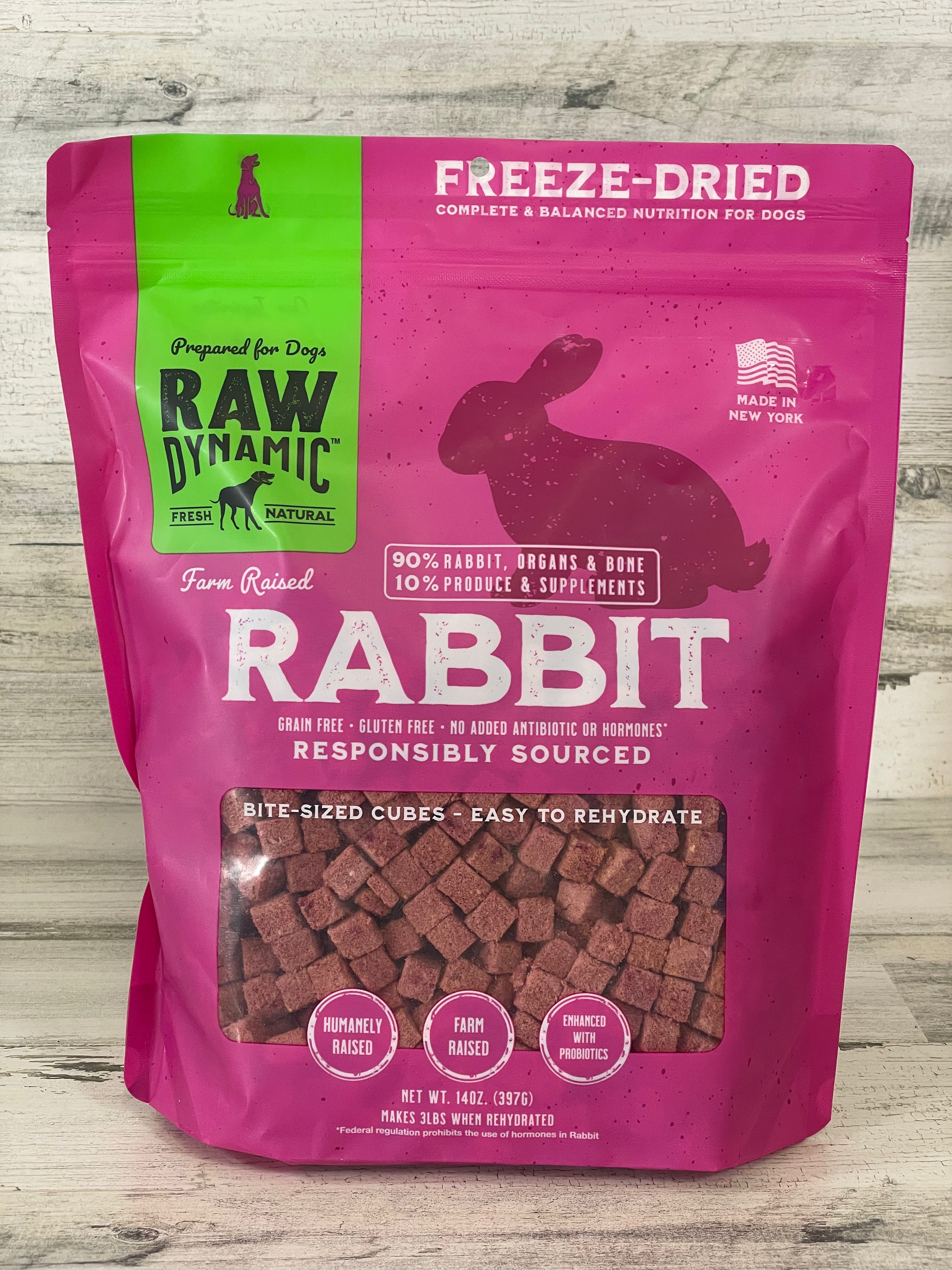 Premium Freeze Dried Rabbit Treats for Dogs & Cats - 14oz | All-Natural, High-Protein Pet Snacks | Perfect for Training, Rewards & Sensitive Stomachs