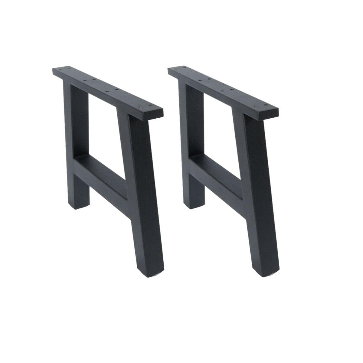 16'' Heavy Duty Steel Table Bench Legs - Set of 2 Black Metal Legs for Outdoor Dining Table, Wooden Bench, Patio Set, and Indoor Dining Bench