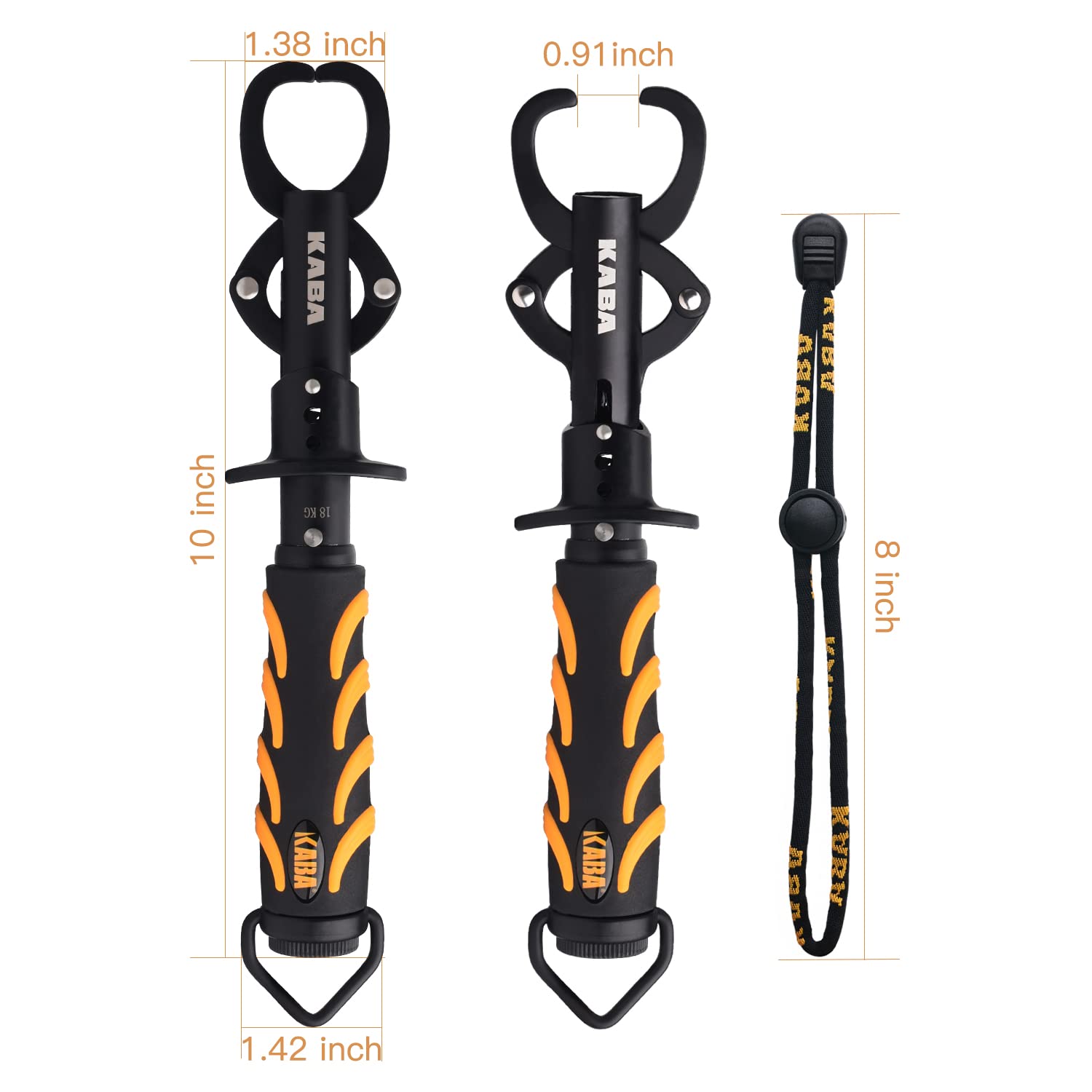 Stainless Steel Fish Lip Gripper with Scale - 40lb Professional Fishing Lip Grabber Tool for Bass, Trout & Walleye - Fish Control Tackle & Clip for Catch & Release, Boat & Shore Fishing
