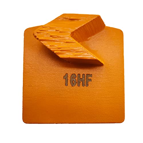 9 Pcs Diamond Grinding Shoes for Husqvarna Floor Grinding Machine - Soft Bond for Hard Floors (Grit Optional, 16 Grit - 1 Arrow Segment S Bond) - Orange RL2 - Perfect for Concrete Polishing, Surface Preparation & Floor Restoration