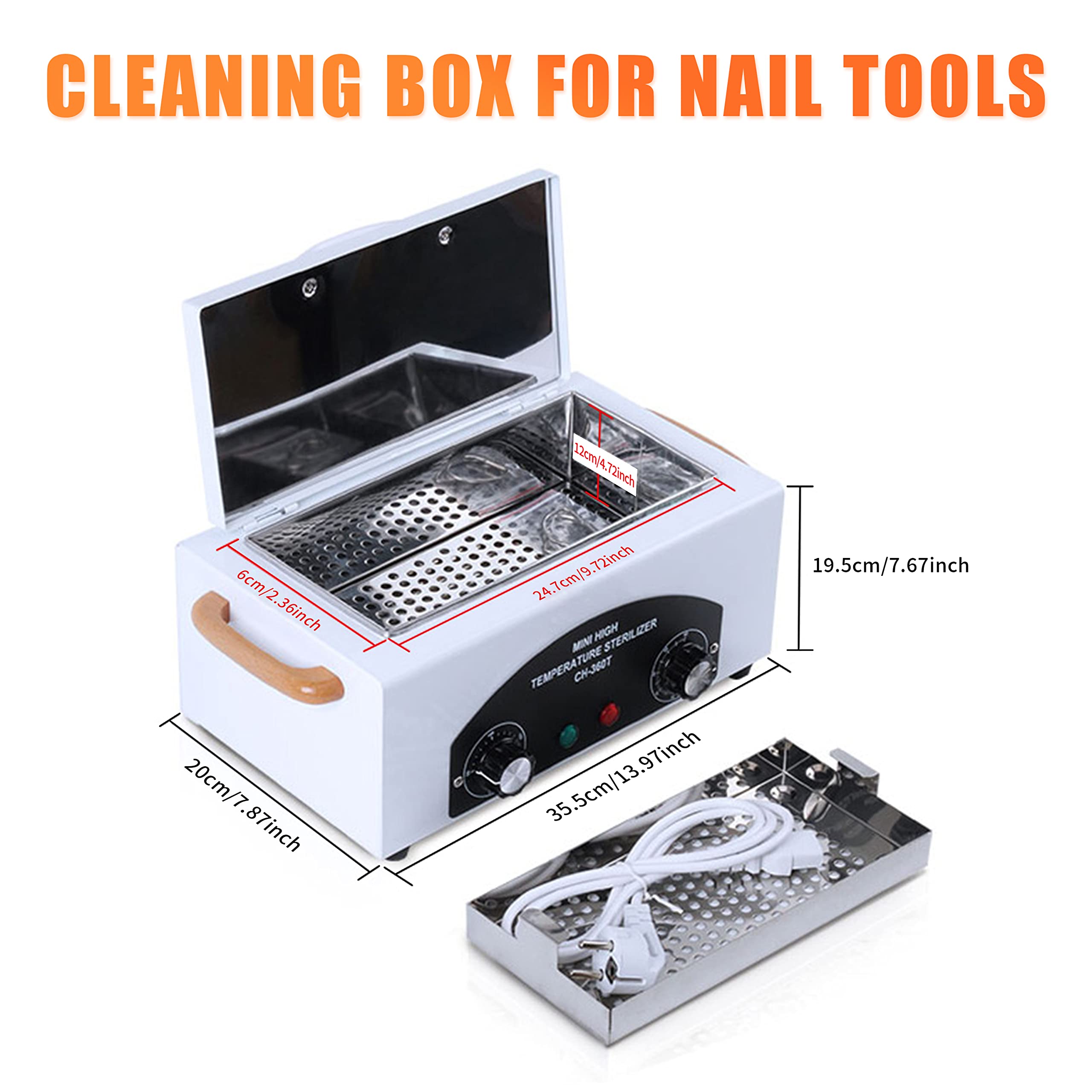 AOBOO Professional Dry Heat Sterilizer Cabinet - 1200W High Temperature Nail Tool Sterilizer for Salon, Spa & Pedicure - Sanitizes Tweezers, Hairdressing & Beauty Equipment (Perfect for Nail Salons, Barbershops & Home Use)