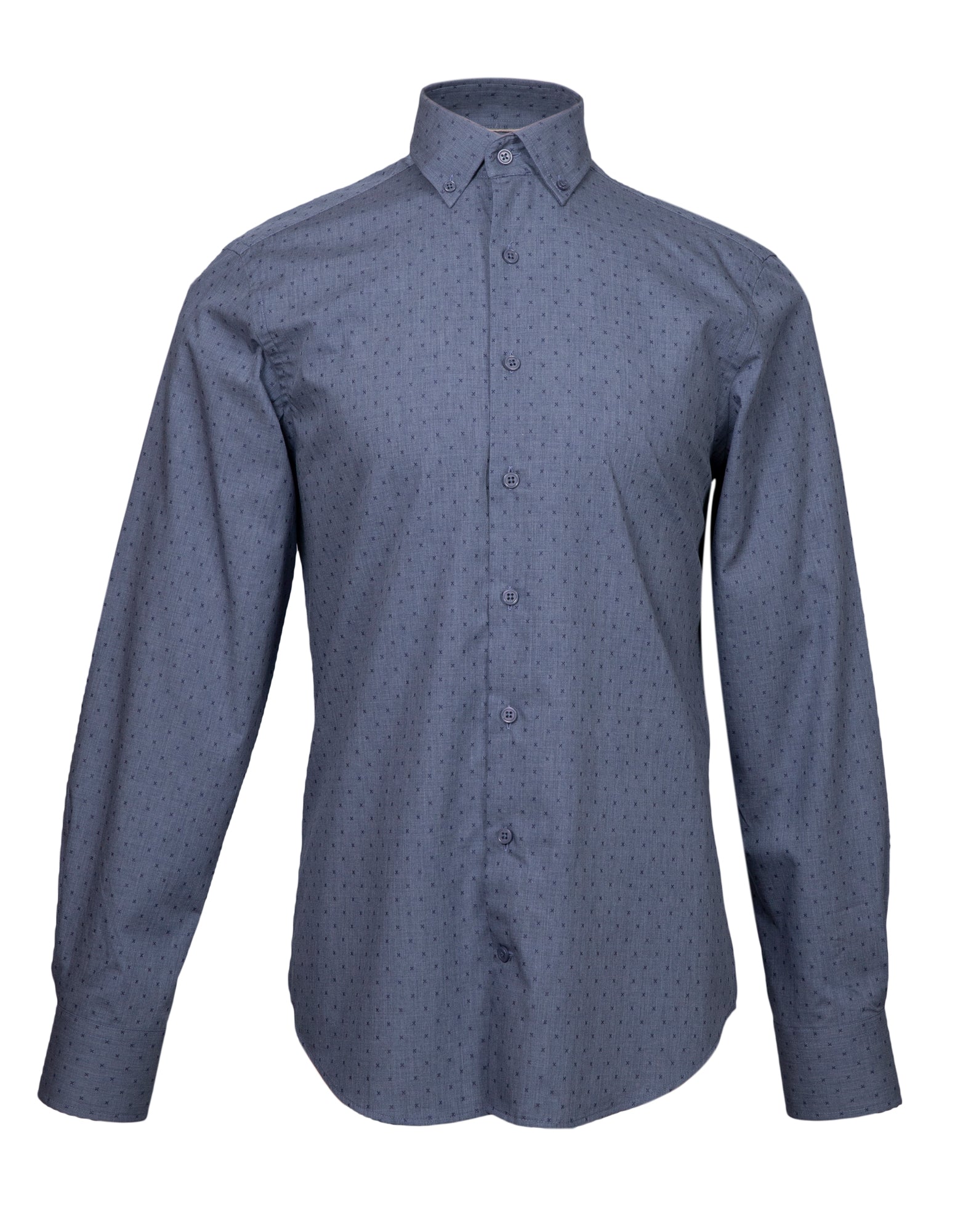 Henry Sartorial Casual Cross Shirt for Men - Navy Blue Button Down Shirt | Comfortable Office Wear & Weekend Outfits
