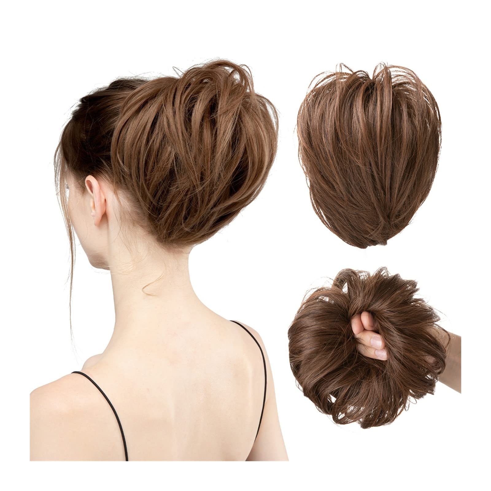 BONAD Synthetic Hair Chignon Bun - Messy Bun Hair Piece with Elastic Band for Ponytail Extension | Women's Hair Accessories (Color: 10H86) | Perfect for Weddings, Parties & Everyday Styling
