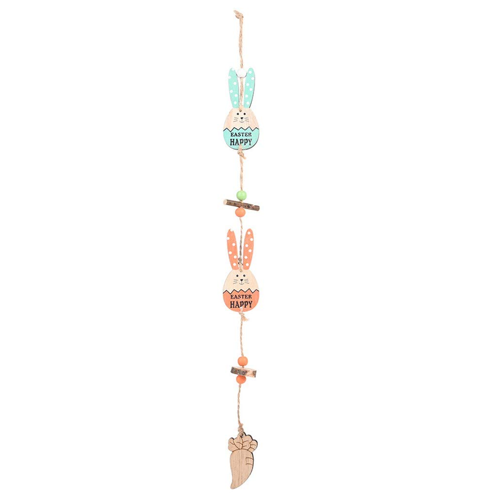 Easter Wooden Pendant Decorations - Handcrafted Hanging Ornaments for Home, Christmas Tree & Room Decor - Red Mini Streamers (Size D) - Perfect for Holiday Parties, Gift Giving & Festive Home Styling