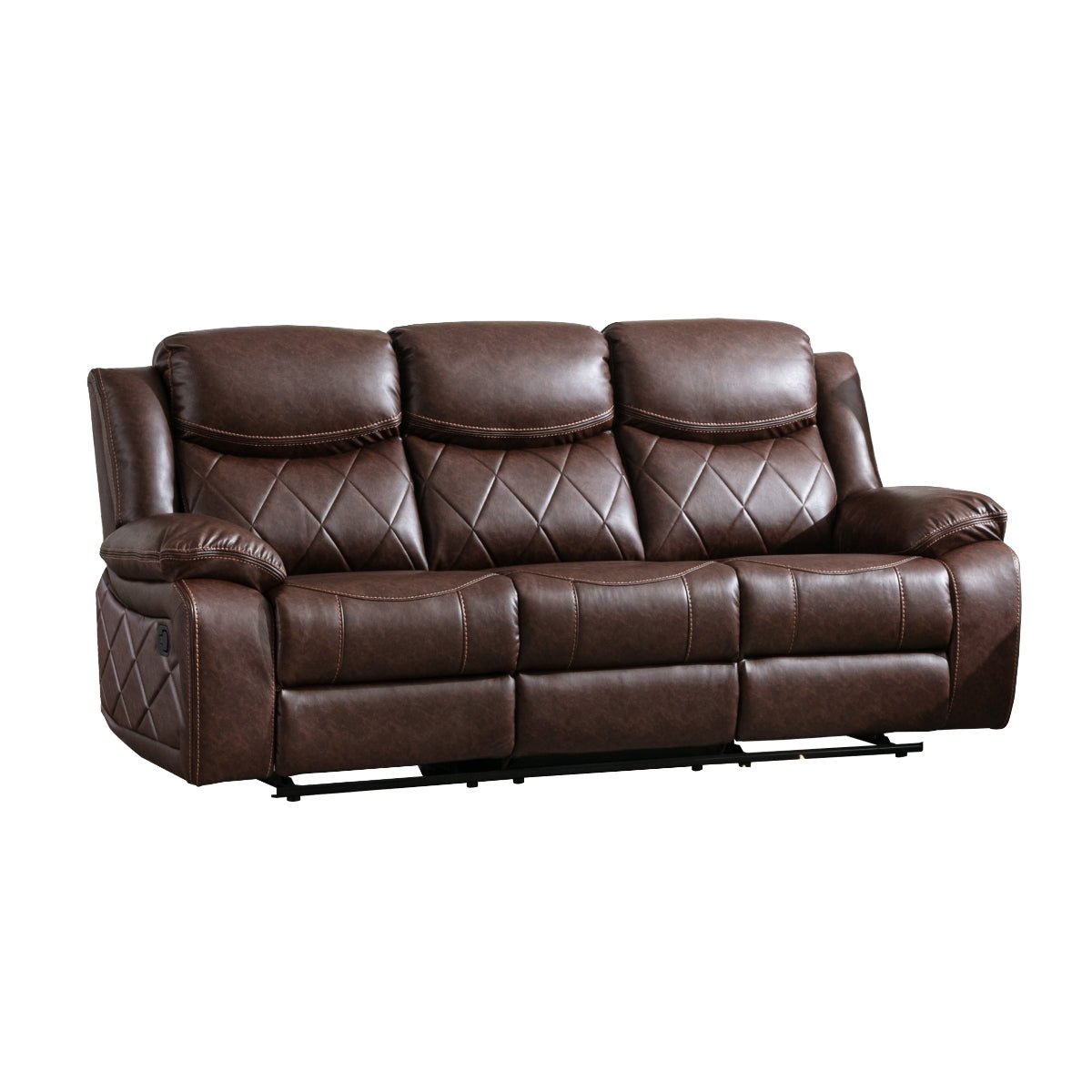 Bartholomew Reclining Sofa - Modern Comfortable Leather Recliner Couch for Living Room | Perfect for Home Theater, Family Relaxation & Small Spaces