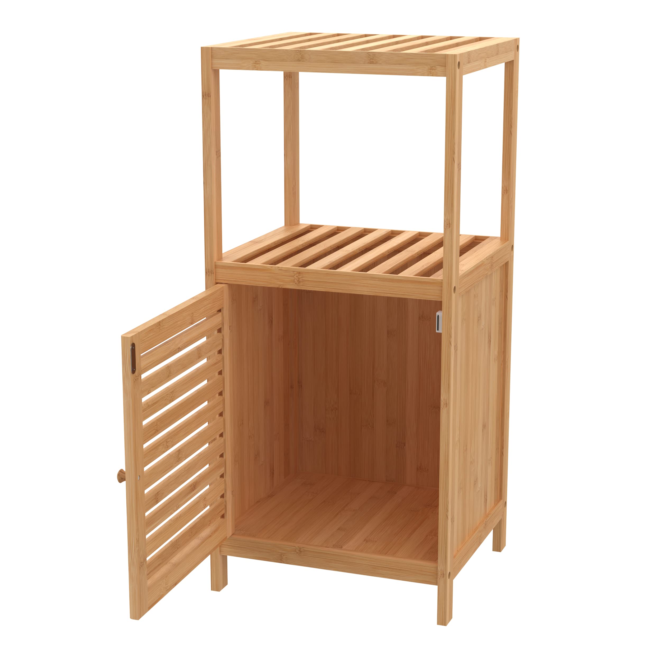 ClosetMaid Bamboo Storage Cabinet - Freestanding Floor Cabinet with Door & 3 Shelves for Bathroom, Living Room, Bedroom | Organize Towels, Books & Home Decor (Natural Finish)