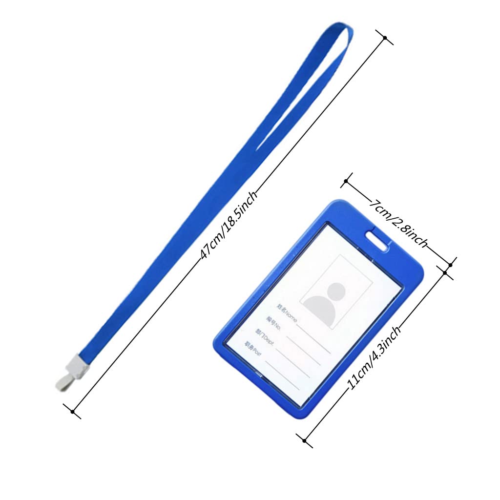 Hovico Vertical Double Sided Transparent ID Badge Holder with Lanyard - Waterproof School ID Card Holder & Name Tag (Red) - Perfect for Teachers, Students, and Office Professionals