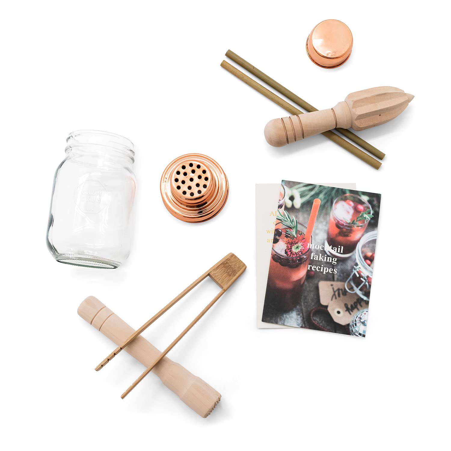 Premium Cocktail Shaker Set with Mixology Book - 12-Piece Bar Kit Includes Mason Jar Shaker, Muddler, Juicer & Tongs - Perfect for Home Bars, Outdoor Parties & Alcohol Gift Giving - Create Cocktails & Mocktails Like a Pro Mixologist