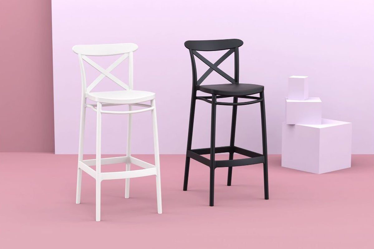 Premium Cross Bar Stool for Hospitality & Home - 29.5