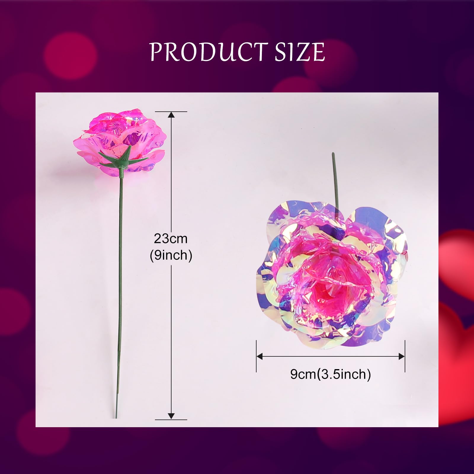 16Pcs Artificial Pink Galaxy Roses with Glitter - Forever Rainbow Rose Bouquet Gift Set for Women, Mom, Sister, Wife, Daughter - Perfect for Wedding, Birthday, Anniversary, Mother's Day Decorations & Romantic Home Decor