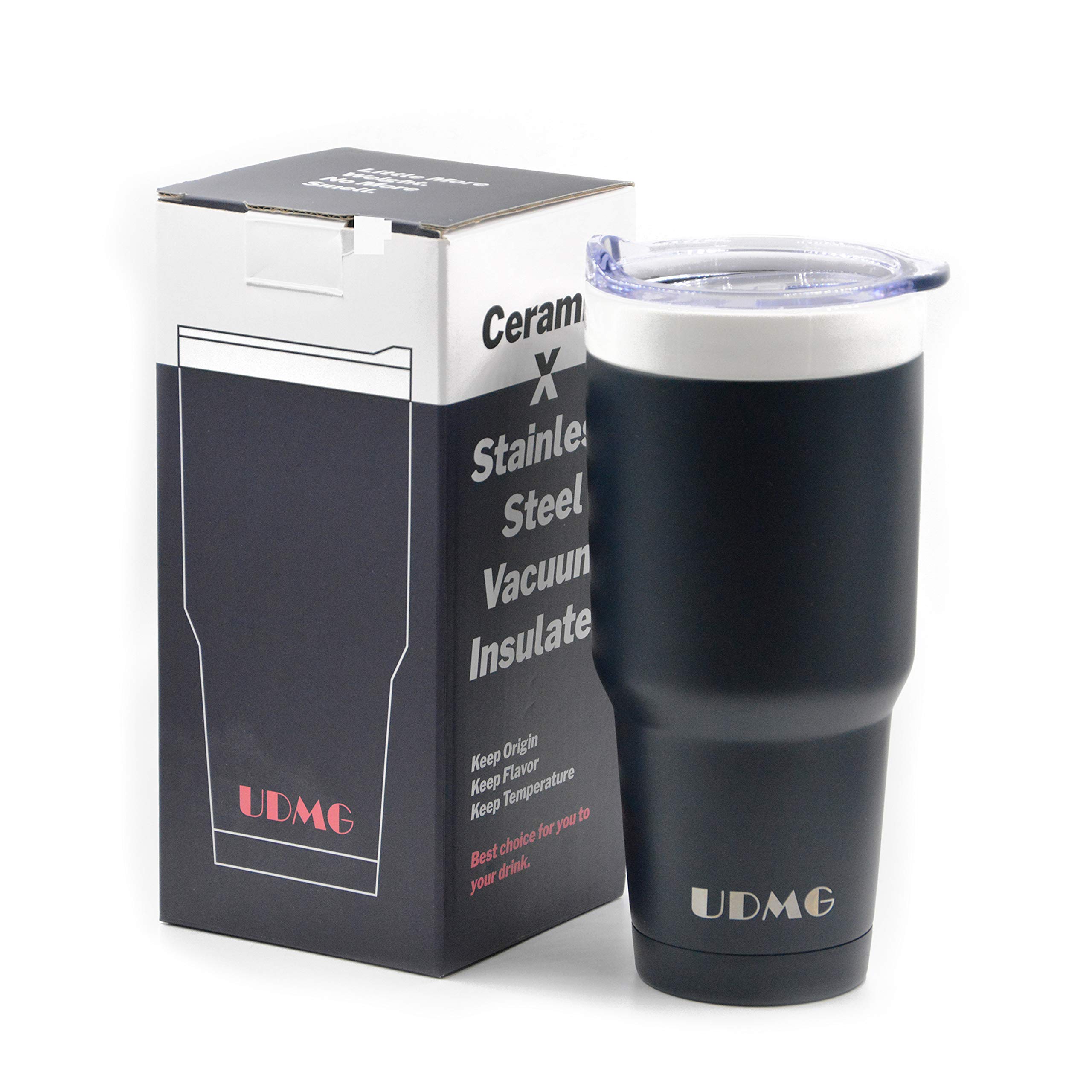 Premium Stainless Steel Vacuum Insulated Coffee Tumbler with Ceramic Lining - 24oz Venti Size, Leak-Proof & Temperature Control (Dark Navy) - Perfect for Travel, Office & Outdoor Adventures