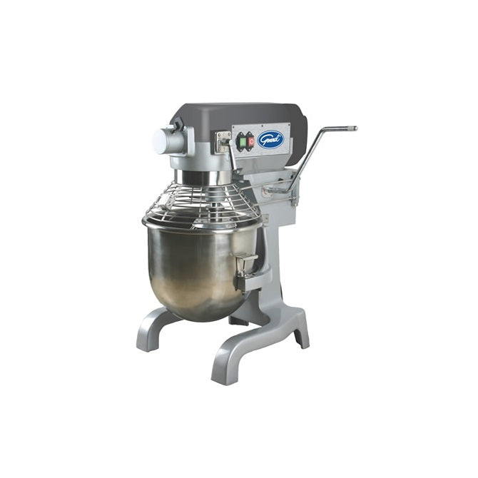 General GEM 120 20qt Commercial Dough Mixer - 220V 50Hz Heavy Duty Gear Drive for Bakeries, Restaurants & Pizza Shops - Perfect for Kneading Bread, Pizza Dough & Pastries