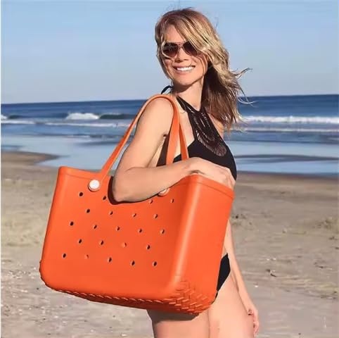 Waterproof Silicone Beach Tote Bag with Inner Waterproof Sleeve - Large Capacity Pool Bag for Swimming, Travel, Outdoor Activities, Grocery Shopping & Gym - Perfect for Beach Days, Vacation & Workout Essentials