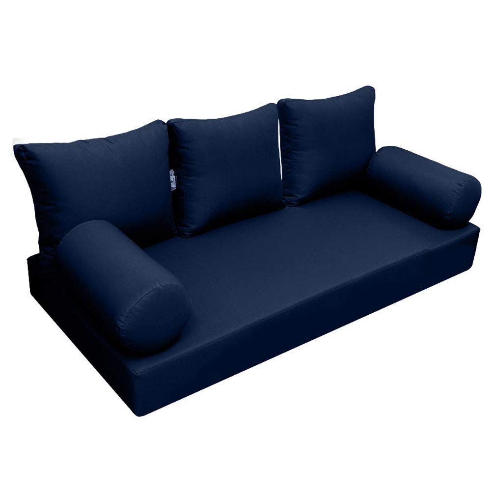 Outdoor Daybed Mattress Cover - Style3 Knife Edge Queen Size Slipcover - Waterproof & UV Resistant for Patio, Poolside, and Garden Use