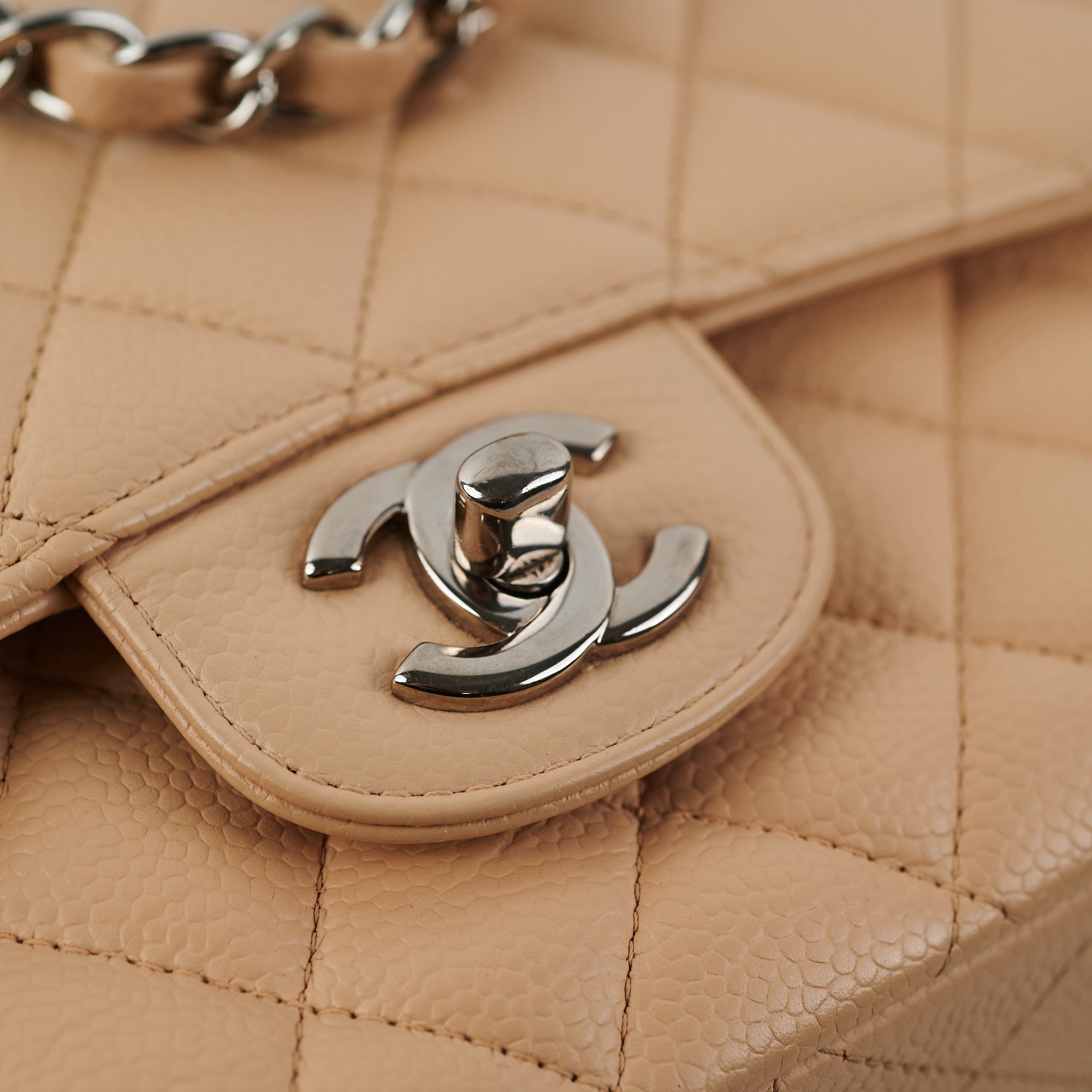 Chanel Quilted Classic Flap Bag Medium/Large Beige - Luxury Designer Handbag for Women, Perfect for Work, Evening Events & Everyday Use