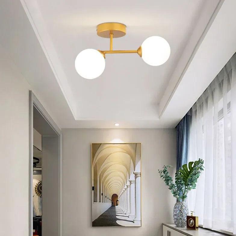 Modern T-Shaped LED Flush Mount Ceiling Light for Living Room - Energy Efficient Dimmable Lighting Fixture for Home, Bedroom, and Hallway