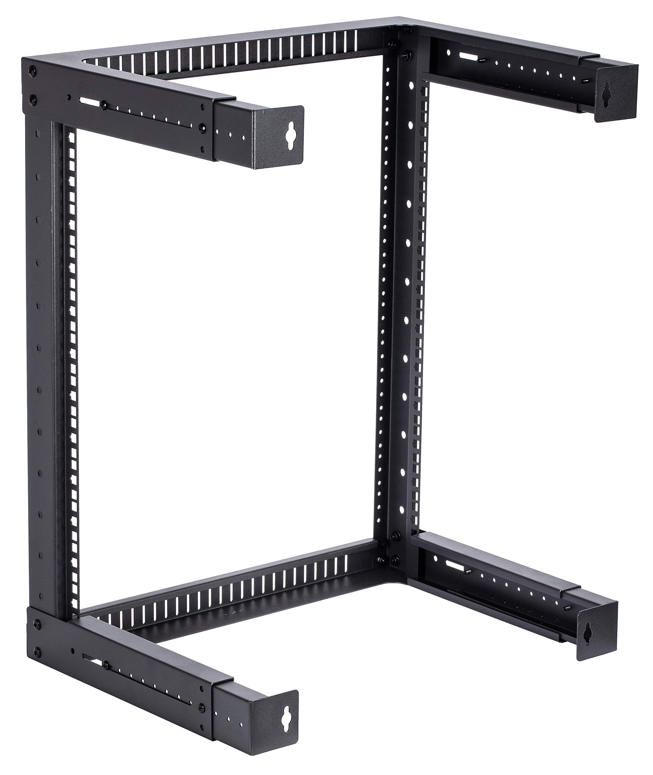 Kenuco 12U Adjustable Depth Wall Mount Open Frame Steel Network Server Rack - 17.75 Inch Deep for Home Office & Data Center Network Equipment Organization