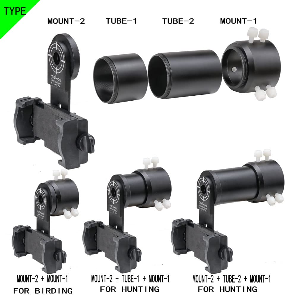 Rifle Scope Mount Camera Adapter - Smartphone Hunting Scope Adapter for Bird Watching & Outdoor Shooting - HD Video Recording for Wildlife Observation & Target Practice