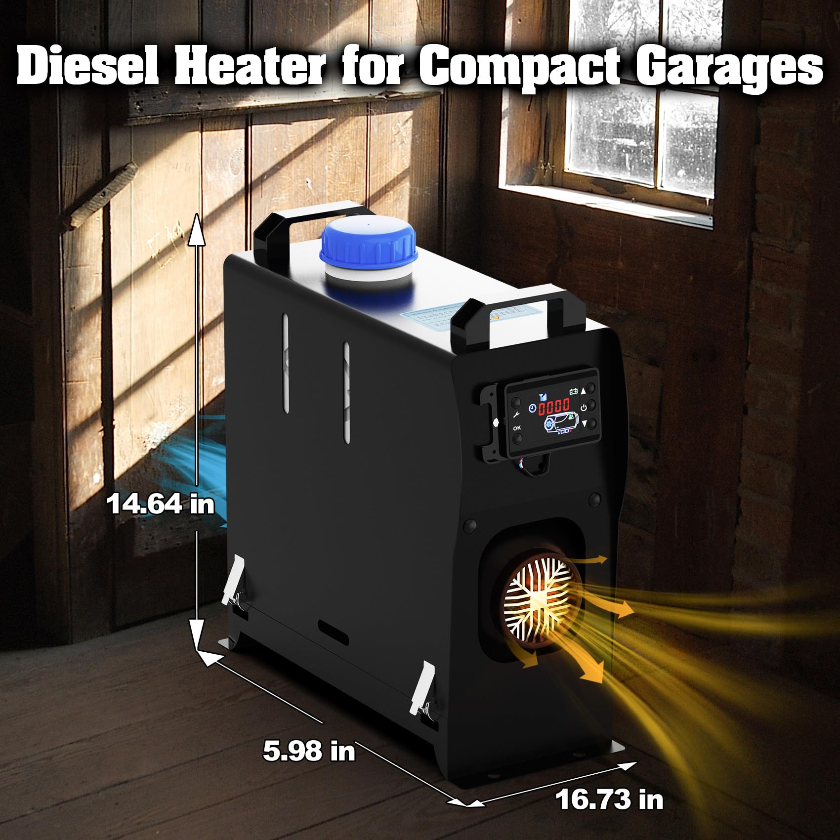 8KW Diesel Heater 12V/24V All-in-One Portable Air Heater with 5L Tank, Remote Control & LCD Display - for RV, Camping, Boats, Trucks & Indoor Use | Fast Heating, Energy Efficient, Quiet Operation | Perfect for Winter Camping, Road Trips & Off-Grid Living