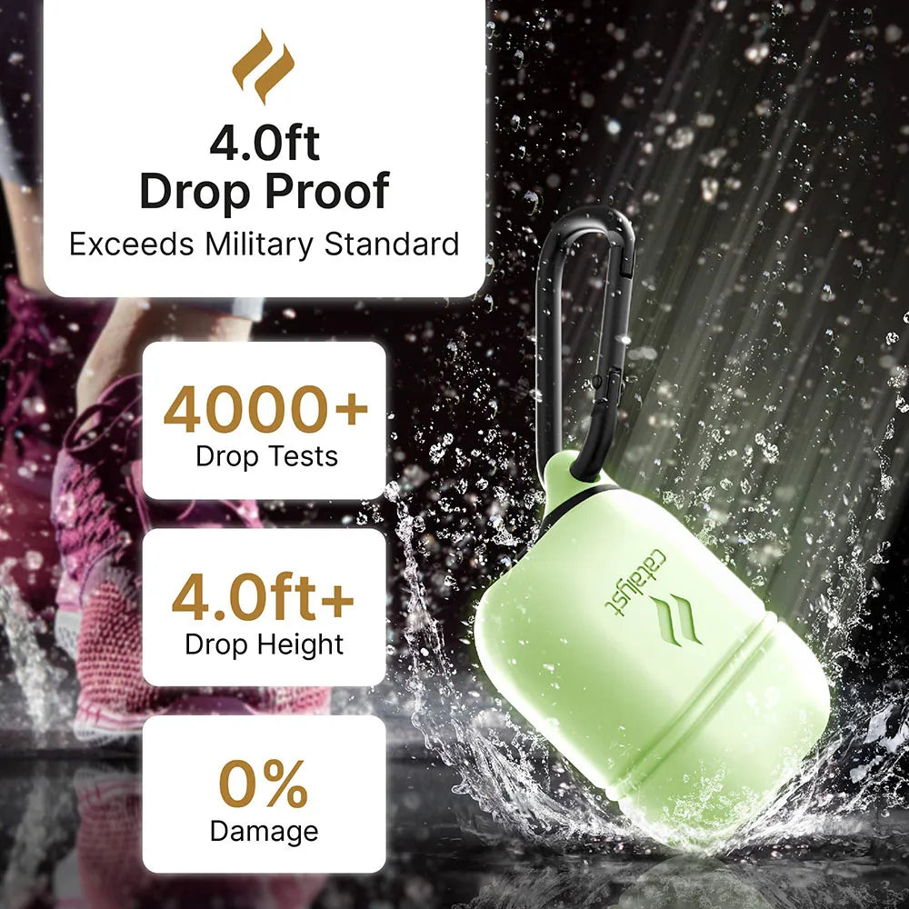 Waterproof Protective Case with Carabiner for AirPods 1st & 2nd Generation - Durable Cover for Gym, Running, Hiking & Outdoor Activities