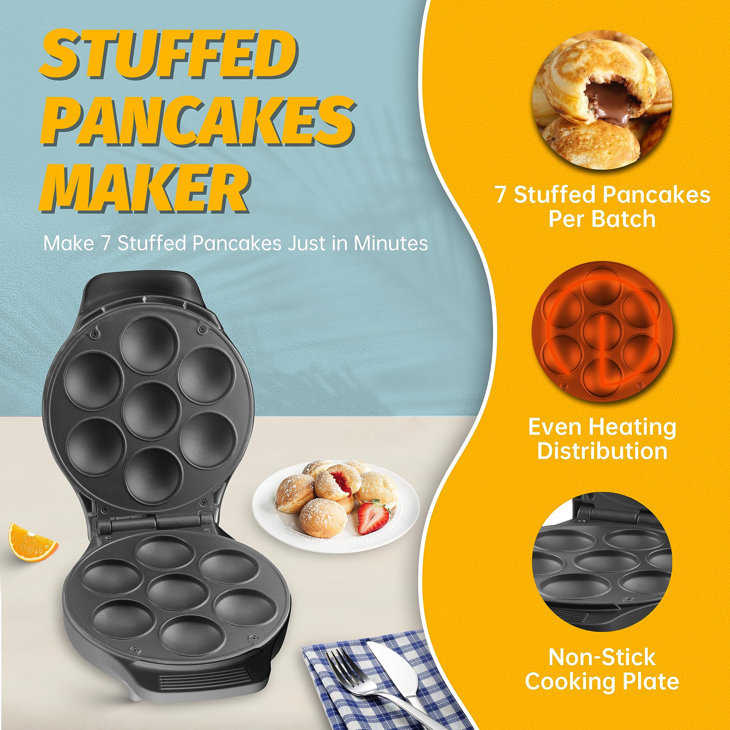 Electric Mini Stuffed Pancake Maker - 7x2