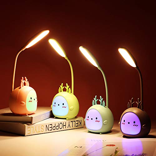 Rechargeable LED Desk Lamp with USB Charging - 3-Speed Dimming, Eye Protection Reading Light for Dorm, Bedroom, Office & Nightstand - Cute Table Lamp for Study, Work & Living Room (Color: A)