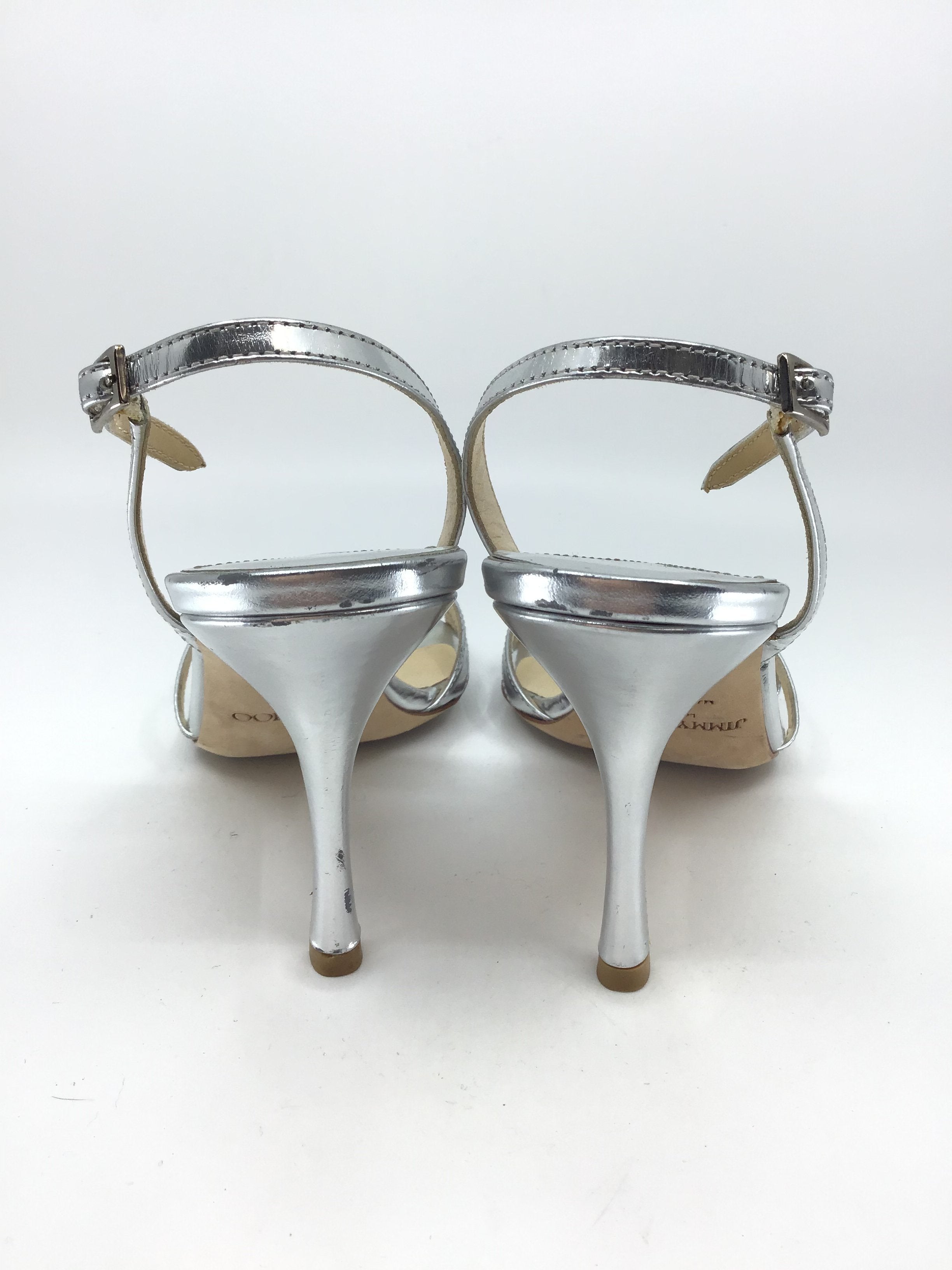 Manolo Blahnik Women's Silver Slingback Heels - Elegant Pointed Toe Pumps for Weddings, Parties & Special Occasions