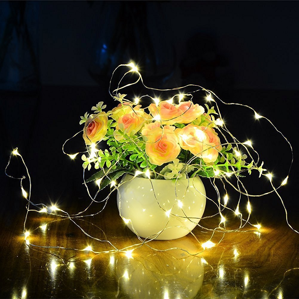 Battery Operated Silver Copper Wire LED String Lights - 33FT 100 LEDs, 8 Modes Dimmable Waterproof Fairy Lights with Remote Control & Timer for Indoor Outdoor Wedding, Bedroom, Garden, Party (Green) - Perfect for Holiday Decorations, Romantic Ambiance, and Home Lighting