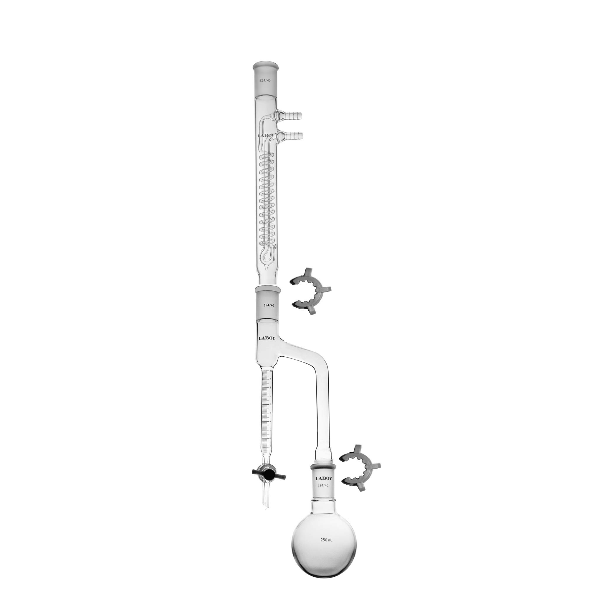Laboy 5-Piece Glass Dean Stark Apparatus Kit - Azeotropic Distillation Set for Essential Oil Separation & Organic Chemistry Lab Experiments | Perfect for Chemistry Labs, Essential Oil Extraction & Research Use