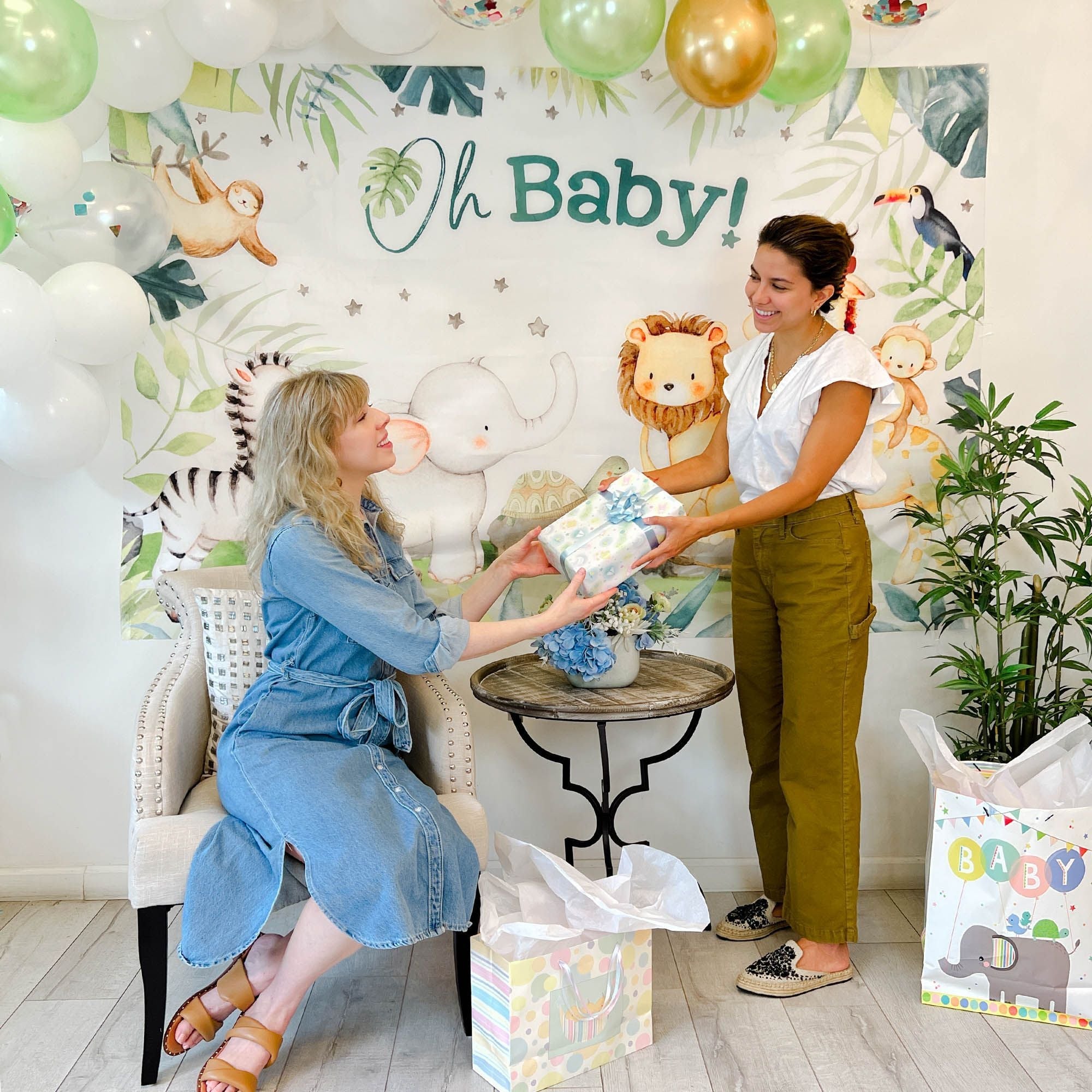 Premium Safari Baby Shower Backdrop - Jungle Animal Theme Photo Background for Newborn Photography, Gender Reveal Party & Nursery Decor