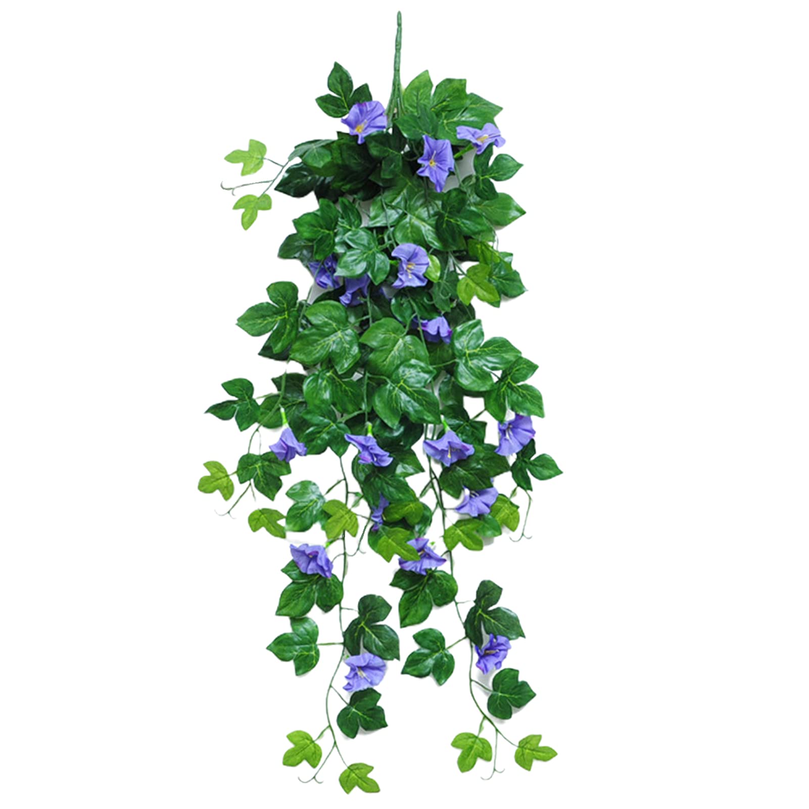 Artificial Morning Glory Vine - Blue Trumpet Flower Fake Plant for Home, Garden, Wall & Fence Decor | Outdoor Wedding, Hanging Baskets & Party Decoration | Realistic Greenery for Indoor & Outdoor Use