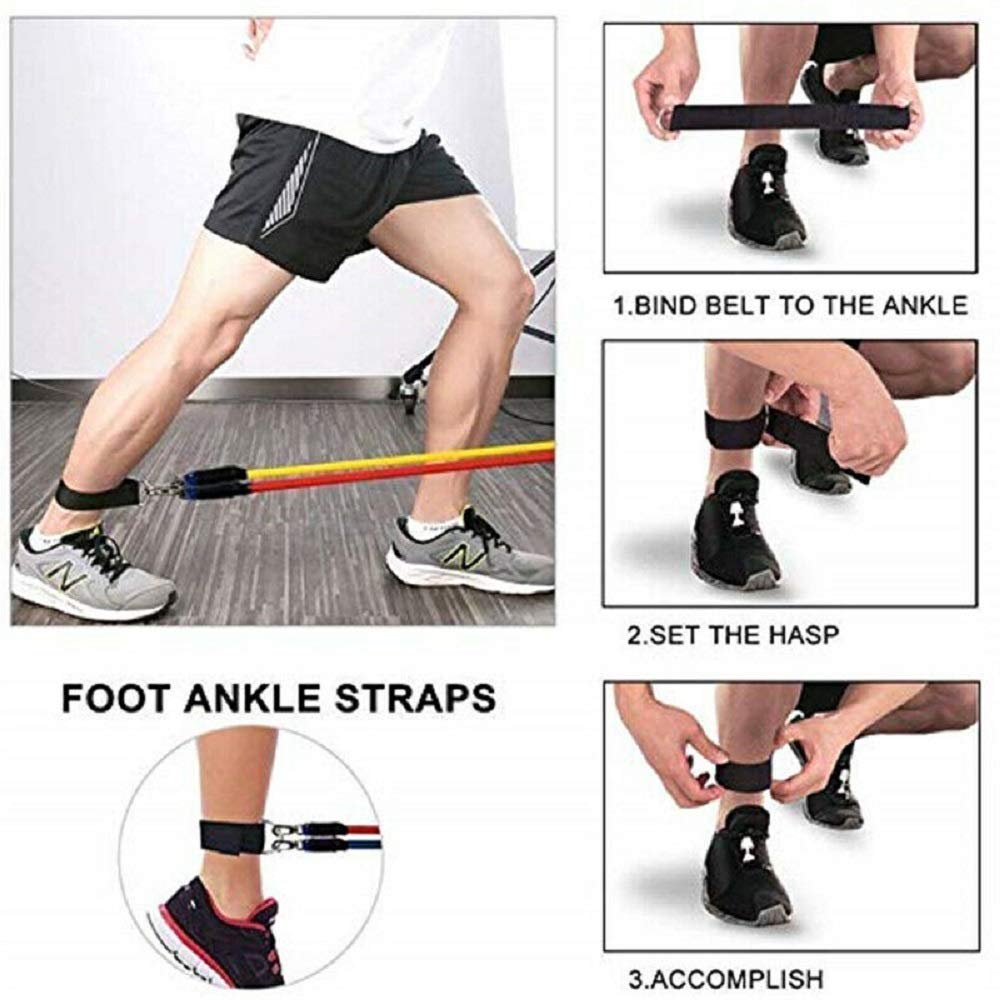 Premium 11-Piece Exercise Resistance Bands Set for Strength Training & Stretching - Includes Fitness Tubes, Foam Handles, Ankle Straps & Door Anchor - Perfect for Home Gym Workouts for Men & Women - Ideal for Yoga, Pilates, Physical Therapy & Full-Body Toning