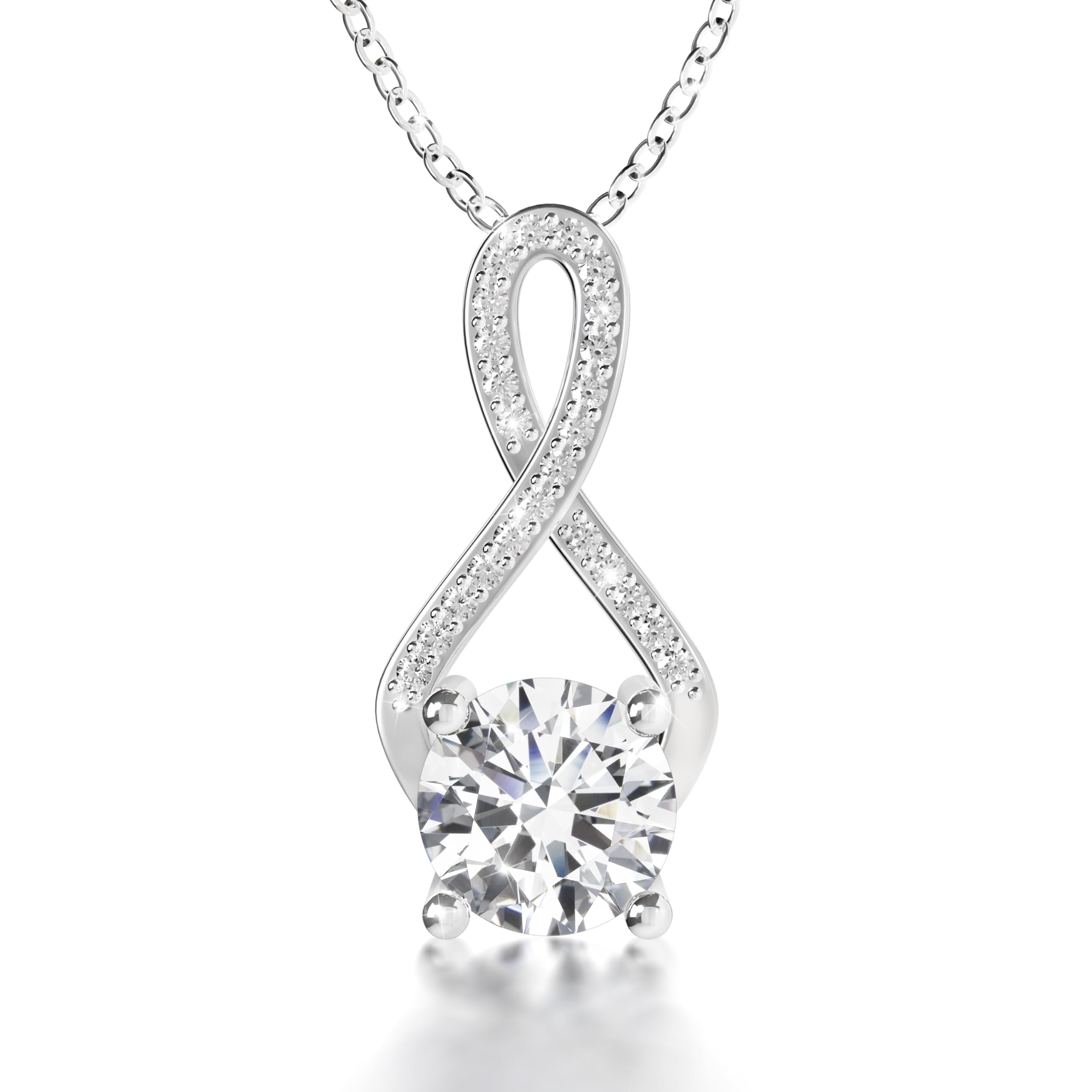 Platinum Plated Moissanite Pendant Necklace for Women | 1-3 Carat D Color VVS1 Moissanite Diamond | Anniversary, Birthday Gift for Wife & Mother | Elegant Jewelry for Weddings, Parties & Special Occasions