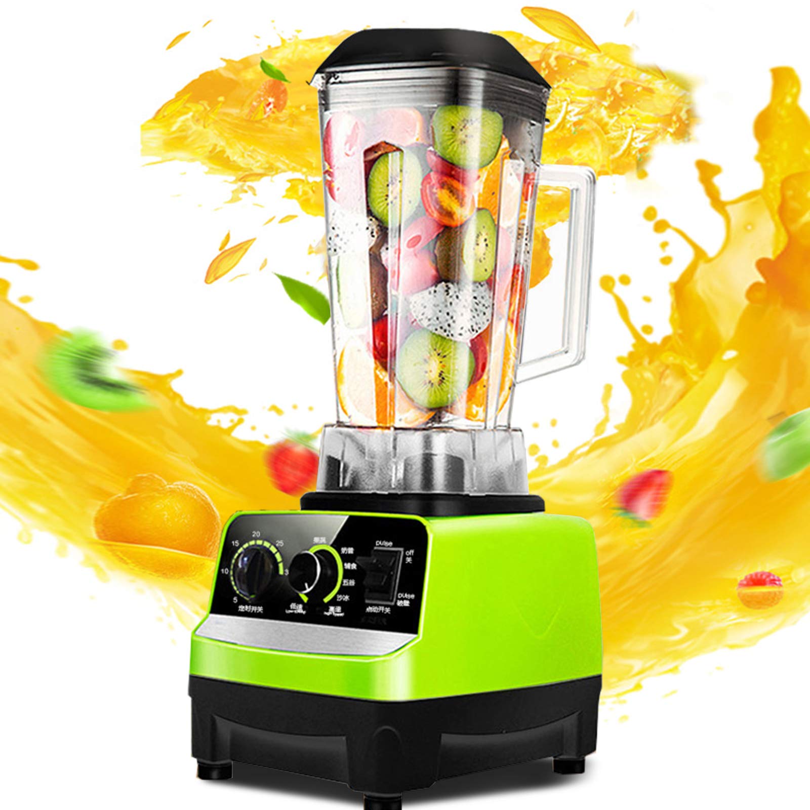 110V 1300W 2L Electric Food Processor & Blender - High Speed 50000rpm Adjustable Mixer Grinder for Soybean Milk, Coffee, Ice Shakes - Perfect for Kitchen, Smoothie Making & Food Prep