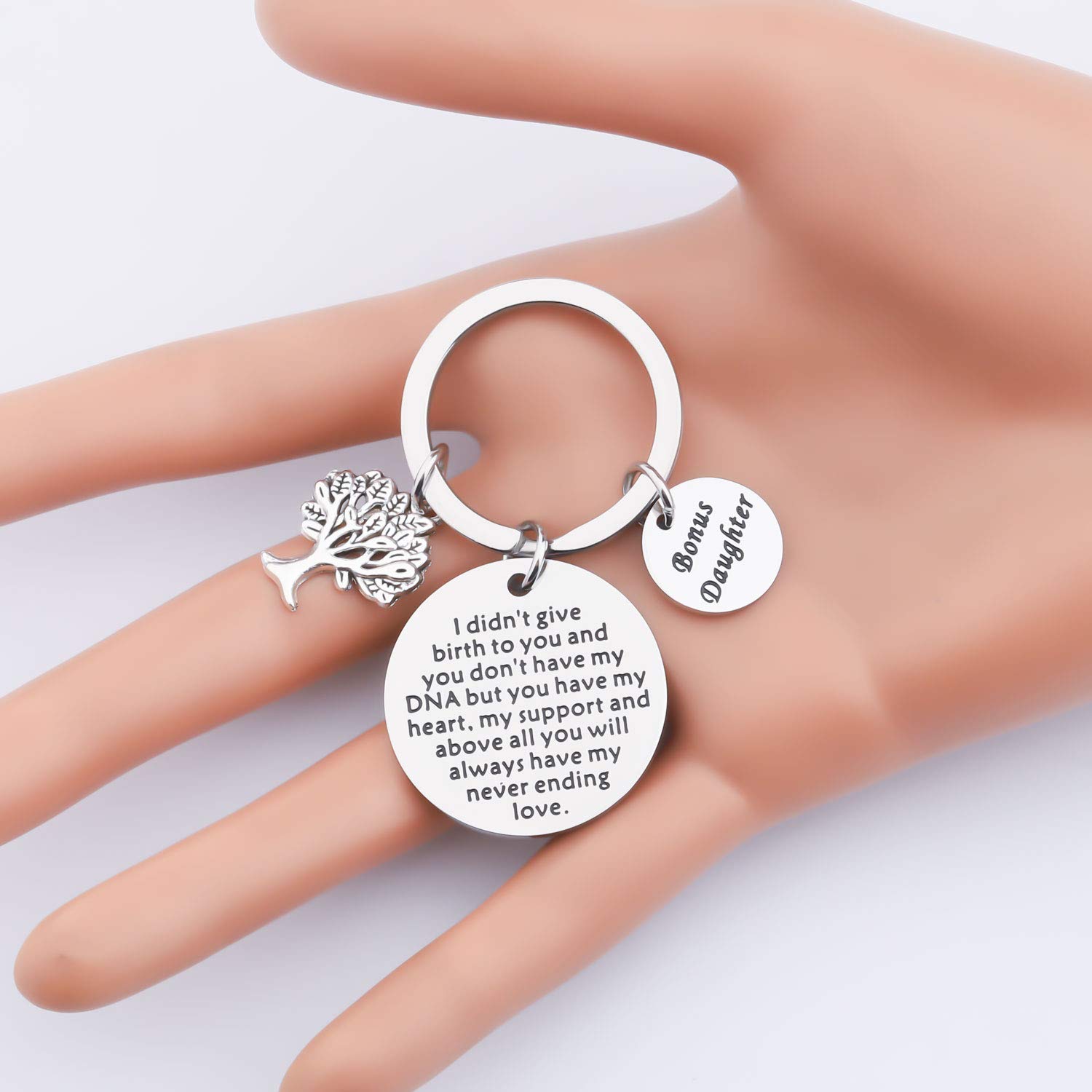 FUSTMW Adoption Keychain - Personalized Gift for Adopted Child, Stepdaughter, Stepson - Heartfelt Keepsake for Family Bonding & Special Occasions
