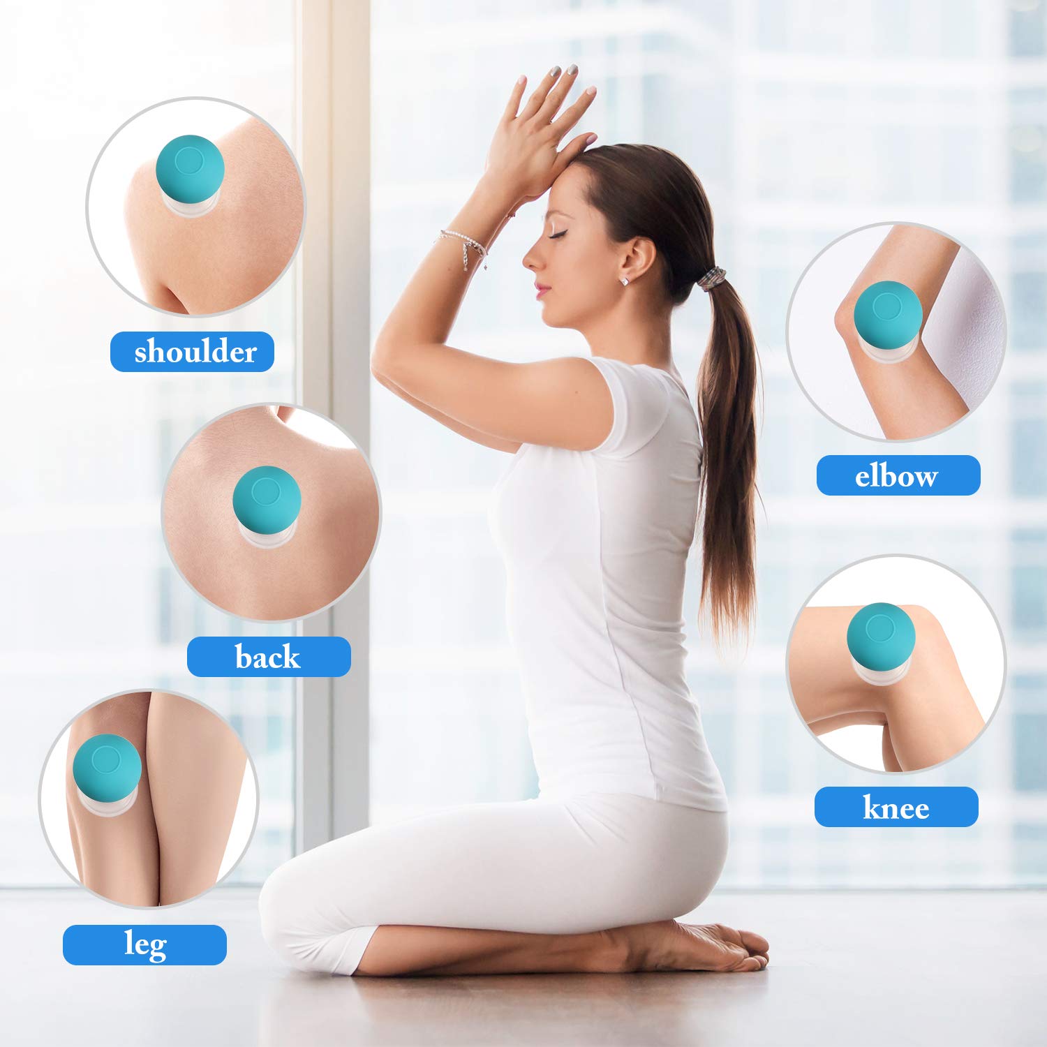 4 Pieces Glass Cupping Set - Vacuum Suction Massage Therapy Cups for Body, Face, Leg, Arm, Back & Shoulder Pain Relief - Muscle Relaxation & Joint Pain Relief - Perfect for Home Spa, Physical Therapy & Holistic Wellness (Green)