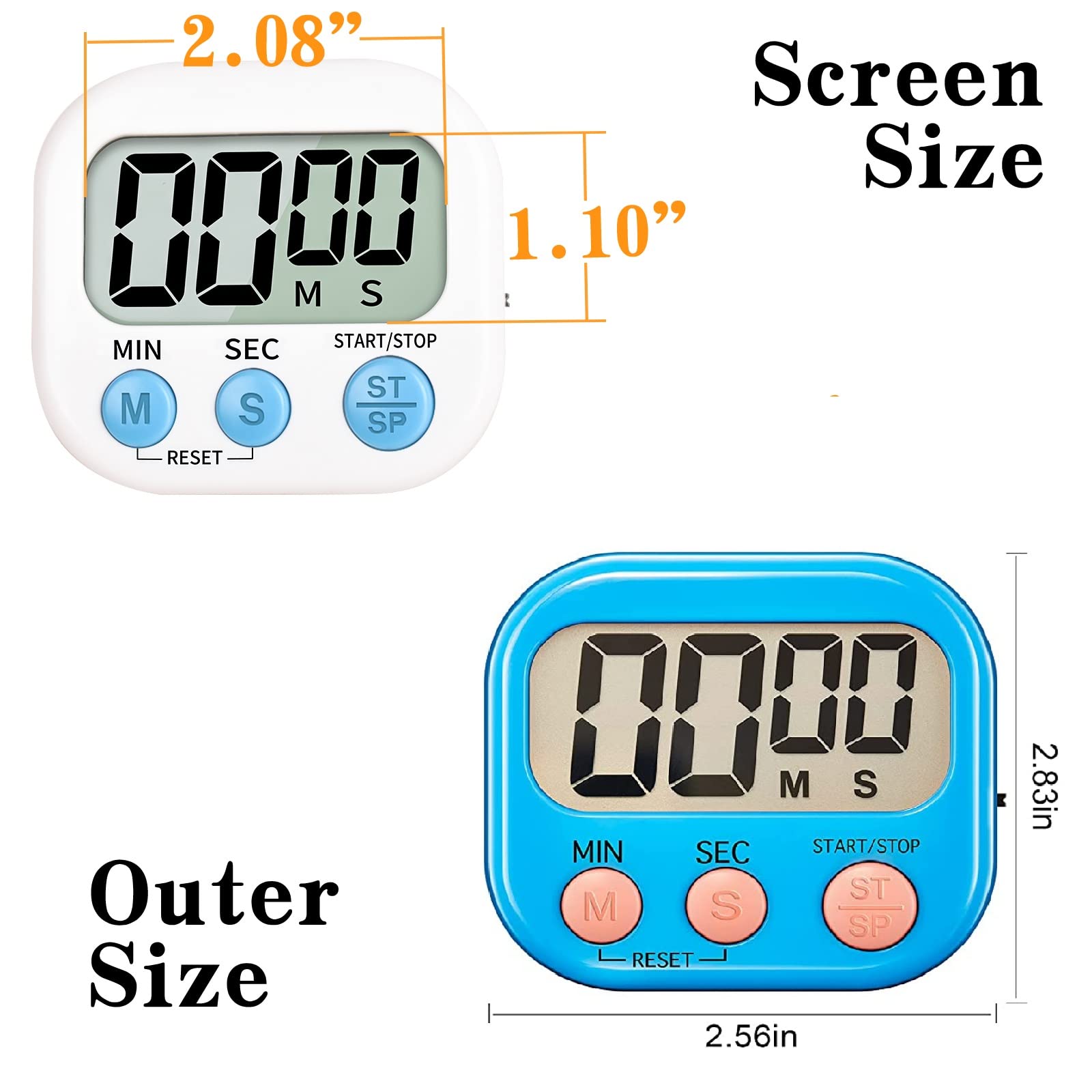 **Large Digital Kitchen Timer for Kids - Oversized Display, Magnetic Back & Loud Alarm - Perfect for Cooking, Classroom, Bathroom, Teachers & Parents (Blue)**    *Ideal for Baking, Homework, Time Management & Teaching Kids Responsibility*